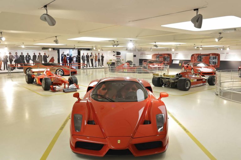 laferrari showcased at the ferrari museum in maranello